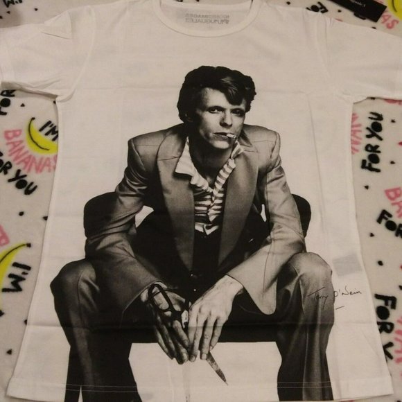 David Bowie 1PIU1UGUALE3 x ICONIC IMAGES Limited Edition T-shirt NWT - Picture 1 of 11